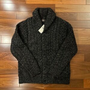 Ralph Lauren Double RL Black Cable Knit Cardigan